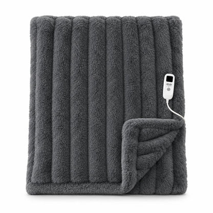Plaid chauffant USB fausse fourrure de lapin